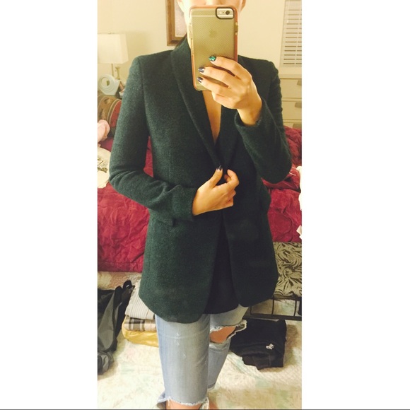 🎉Final Sale🎉Dark green with black wool coat - Picture 2 of 4