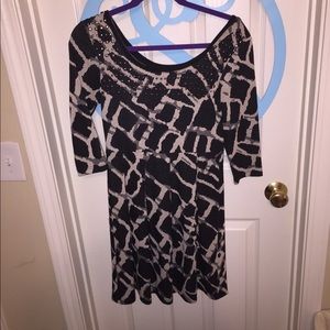 Black and cream dress