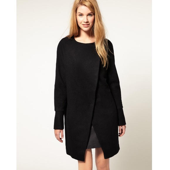 ASOS Classic Wool Coat Navy Small
