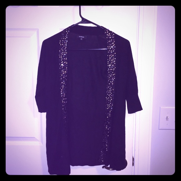 Black cardigan with sequence