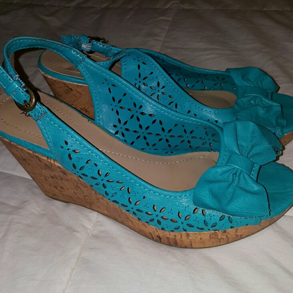 Turquoise Cork Wedges