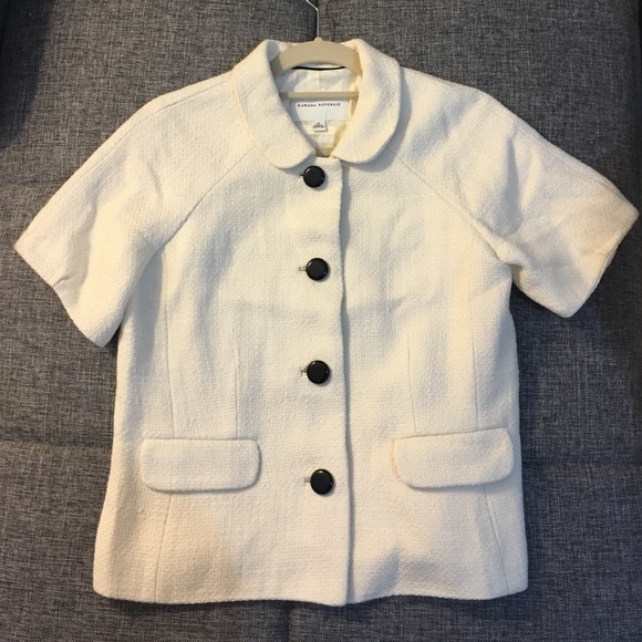 White Tweed cropped blazer Banana Republic