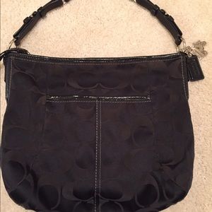 Black C print Coach Hobo Bag