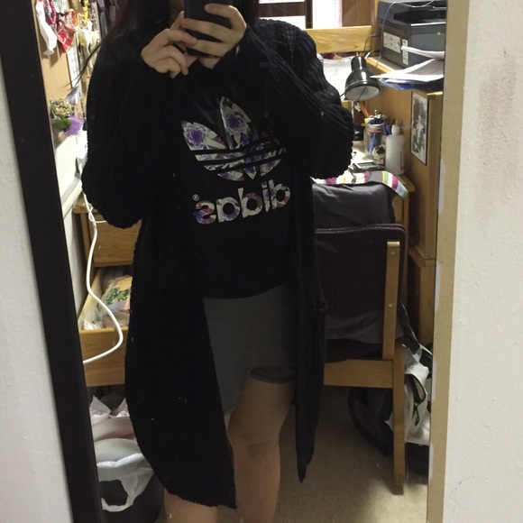 Long Black Knit Cardigan