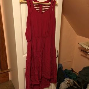 High low maroon dress