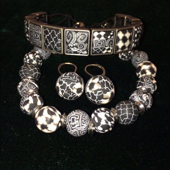 Collosal Beaded Bracelets and matching Earrings