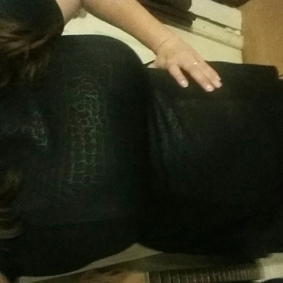 Black two tone leopard print dress.