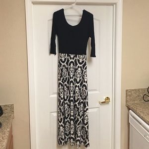 Black and white maxi dress
