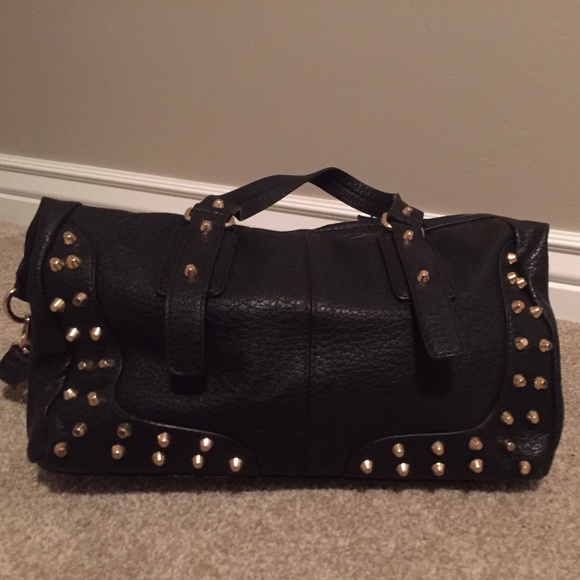 Black studded handbag