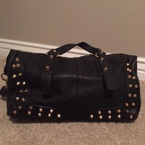 Black studded handbag