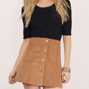 Tobi "Jimmy Button Up Mini Skirt" in Camel