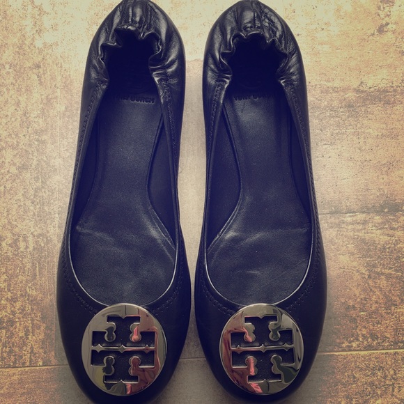 Tory Burch Reva Black with Silver Sz 11