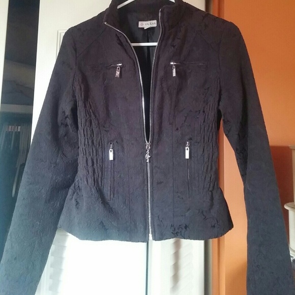 Guess black print jacket/blazer