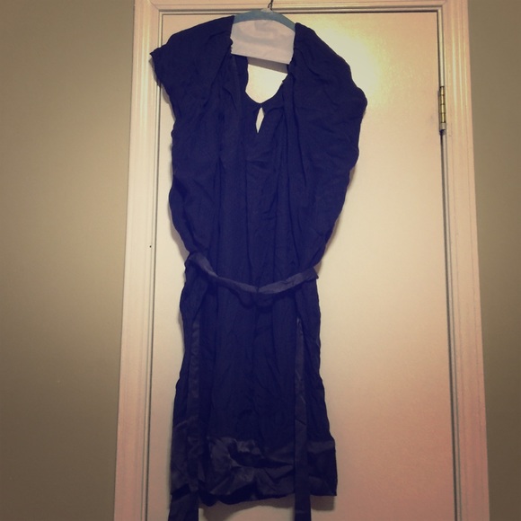 Navy summer dress silk