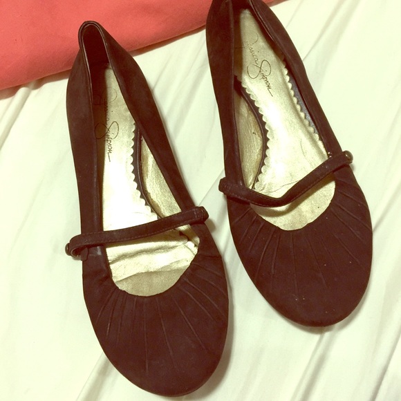 Jessica Simpson dark brown suede ballet flats