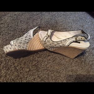 Authentic Louis Vuitton wedges size 37 1/2.