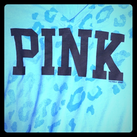 Victoria's Secret Light Blue Leopard/Cheetah Tee
