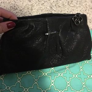 Stella & Dot Black Leather Clutch