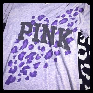 Victoria's Secret Gray/Purple Leopard/Cheetah Tee