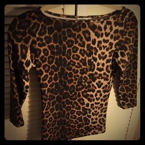 Leopard print fitted Zara top
