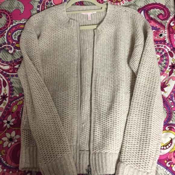 Victoria's Secret XS sweater zip up cream