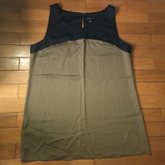 Ann Taylor Tops - Colorblock sleeveless blouse black and olive