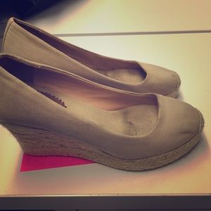 j. Crew canvas wedges