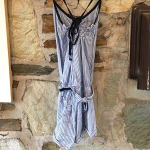 Abercrombie Dresses - Abercrombie blue white striped romper 4 pockets Abercrombie Dresses - Abercrombie blue white striped romper 4 pockets