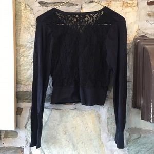 LC Lauren Conrad Sweaters - LC Lauren Conrad back black lace back cardigan LC Lauren Conrad Sweaters - LC Lauren Conrad back black lace back cardigan