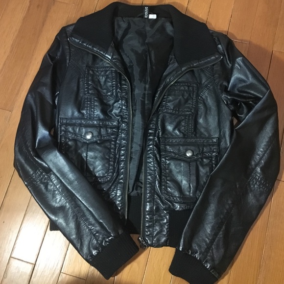 Jackets & Blazers - Faux Leather Bomber Jacket