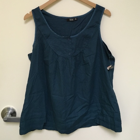 Teal Blouse with Button Details - Picture 1 of 3