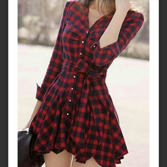 Skater plaid dress