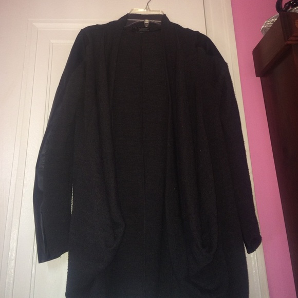 Zara W&B Collection half leather sleeve cardigan