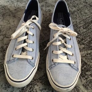 Blue/white stripe keds size 9