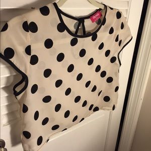 Cop sheer polka dot top