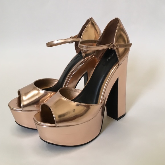 Forever 21 Shiny Platform Heels - Picture 2 of 4