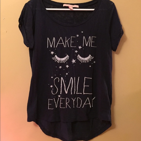 Soft make me smile everyday navy blue tee