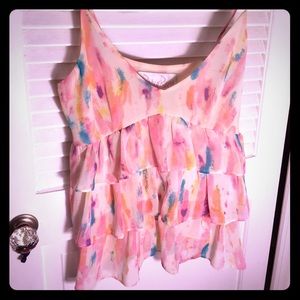 Beautiful spring pastel chiffon ruffled layered