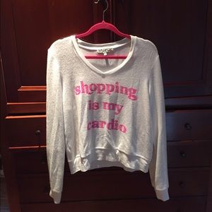 Wildfox sweater "shopping is my cardio"