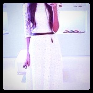 Beautiful Floor length quarter sleeve white dress