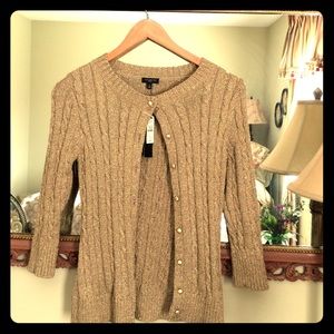 Talbots Gold Metallic Cardigan