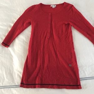 Lacoste top - red fine knit 100% wool top