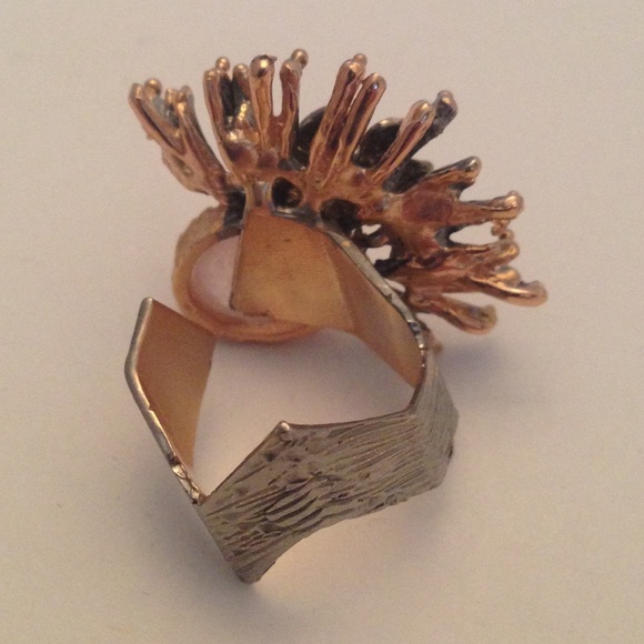 💯% 925 Sterling Silver & Rose quartz ART ring OS - Picture 3 of 4