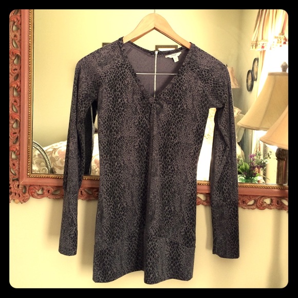 Gray/Black Leopard Print Tunic