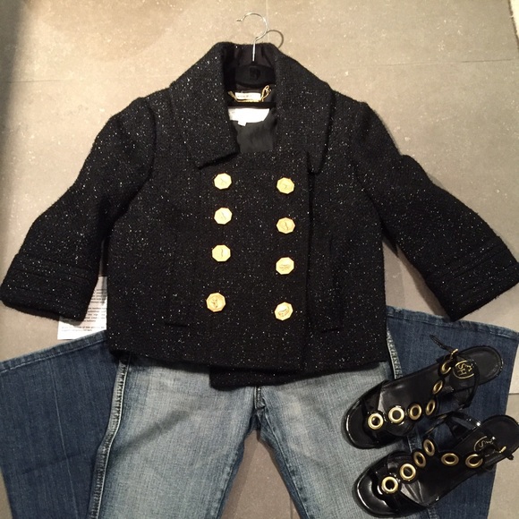 Juicy Couture black metallic wool jacket