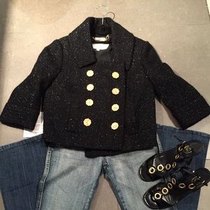 Juicy Couture black metallic wool jacket