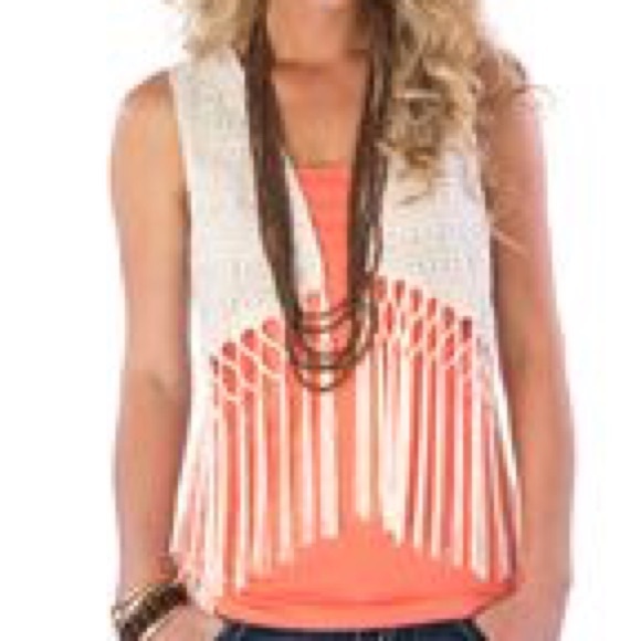 NWT Miss me fringe lace reversible vest - Picture 2 of 2