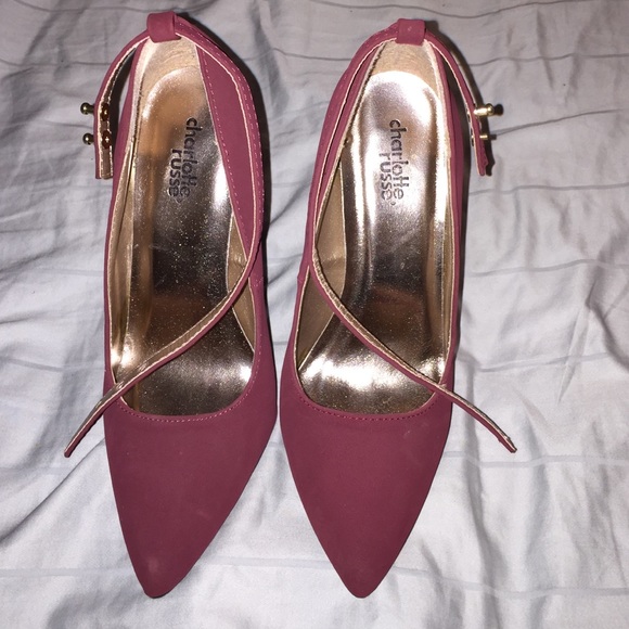 Burgundy high heel