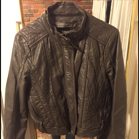 Zara grey soft leather jacket - make an offer!