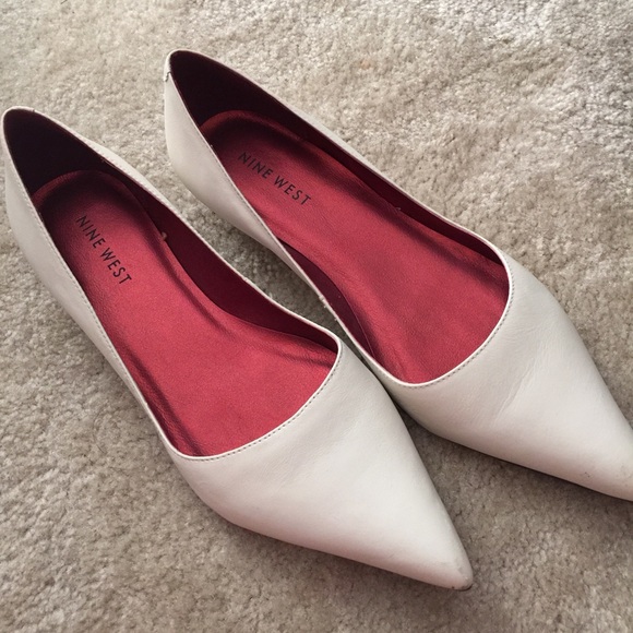 Nine West white flats size 8